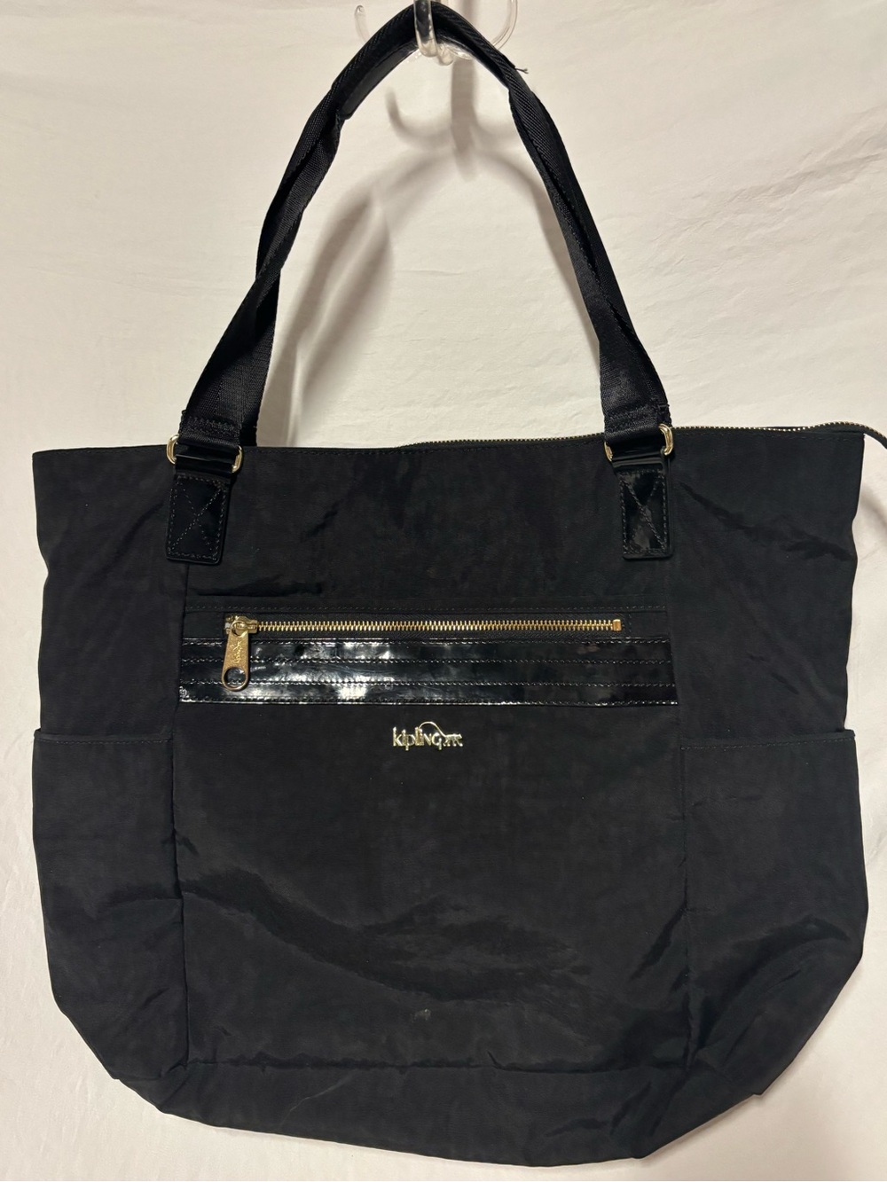 Kipling Black Everyday Travel Gym Baby Large Tote Bag with Front Zip Pocket